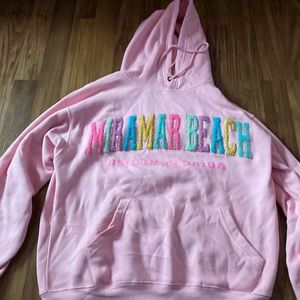 pink hoodie